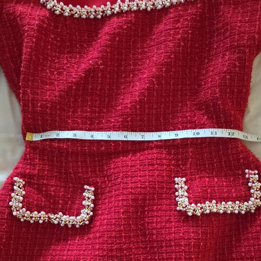 NADINE MERABI Red Long Sleeve Dress - Picture 5 of 7